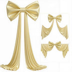 Big Gold Bow Backdrop Large Gold Bow Decor Gift Bows Birthday Decorations 48x24x120 Inches Giant Bow Birthday Party Backdrop for Wedding Baby Shower Photography Coquette Room Decor - Image 5
