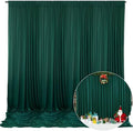 10 x 10 Feet Dark Green Backdrop Curtain for Partie, Background Curtains for Photoshoot, Birthday, Wedding, Halloween, Thanksgiving, Christmas Day, New Year Party Decorations 5Ft x 10Ft, 2 Panels by ZEBMOON