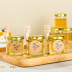Mini Honey Jars with Dipper- 30Pcs Small Honey Jars Party Favors for Baby Shower,Wedding Favors, 1.5 oz Glass Jars with Lids (Gold, 30) - Image 7