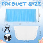 5 Pcs Wonderland Party Decor 30 x 108 in Tulle Table Skirt Set - Image 2