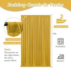 10 x 10 Feet Gold Backdrop Curtain for Partie, Background Curtains for Photoshoot, Birthday, Wedding, Halloween, Thanksgiving, Christmas Day, New Year Party Decorations 5Ft x 10Ft, 2 Panels - Image 2