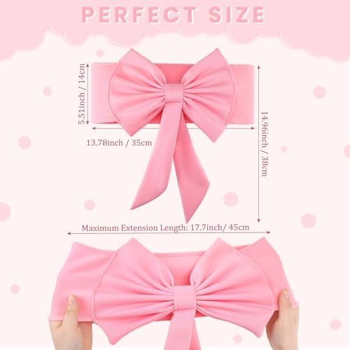 10 Pcs Spandex Chair Sashes Elastic Bows for Wedding Party, Pink - Image 4