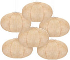Hortsun 6 Pcs Print Burlap Oval Paper Lanterns Boho Chinese Paper Lanterns Decorative Farmhouse Classroom Decor Home Sweet Classroom Birthday Party Ceremonial Event (12 Inch) by Hortsun