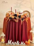 Serwalin Artificial Fall Flowers Orange and Black Silk Flowers for Wedding - Image 4