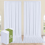 40x14ft White Backdrop Curtains for Parties, Wrinkle Free Polyester 8 Panels Photo Backdrop Drapes 14 ft Long Back Drop Cloth for Wedding Birthday Photography Background Party - Image 7