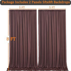 10x8 ft Wrinkle Free Brown Backdrop Curtain for Parties, Thick Polyester Photo Backdrop Drapes 2 Panels for Wedding Birthday Party Photography Background Baby Shower - Image 6
