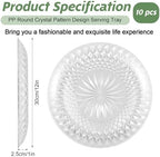 10 Pcs Round Plastic Serving Platters 12 Inch, Round Plastic Platters for Serving Food, Clear Plastic Serving Platters for Partys Cake Cookie Fruits Birthday Wedding Supplies - Image 2