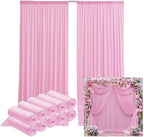 50ftx14FT Wrinkle Free Pastel Pink Backdrop Curtain for Wedding Parties by LeegleriTableSkirt