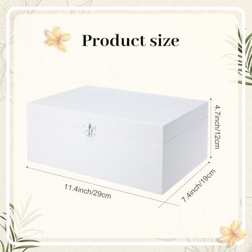 Geelin Wooden Wedding Card Box with Letter Flag Rustic,White - Image 2