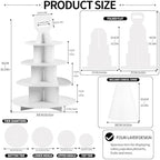 4-Tier Cupcake Stand, 10 Set Cardboard Cupcake Tower with Clear Cover, Dessert Cup Cake Stand Tower for Birthday Wedding Party Decoration,Afternoon Tea Stand, Cupcake Tier Stand - Image 2