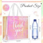Sweetude 30 Thank You Non Woven Gift Bag, 11 x 12 x 5 Inch, Laser Pink - Image 2