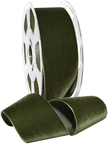 Morex Ribbon Nylon, 2 inches by 11 Yards, Moss, Item 01250/10-549 Nylvalour Velvet Ribbon 2" x 11 yd by MorexRibbon