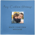 Personalized Photo Album, Custom Engraved Picture Album, Holds 200 4" x 6" Photos, Leatherette and Laser Engraved Scrapbook, Any Custom Message, Blue by GiftsForYouNow