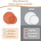 U-QE 60PCS Clear Brown Plastic Plates, Beaded Plates Disposable Heavy Duty - Image 6