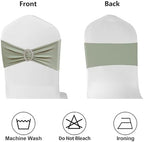 Sage Green Chair Sashes 50 Pack, Spandex Sage Chair Bands Elastic Slider Chairs Ties for Wedding Party Baby Shower Events Banquet Decor - Image 4