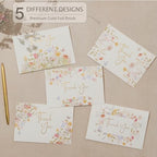 100 Floral Thank You Cards With Envelopes & Stickers - Pretty Wildflower & Gold Foil Assorted Greeting Notes pack for Wedding, Baby & Bridal Shower - Cute 4x6 Large Blank Flower Bulk Box Set - Image 3