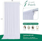 20 ft x 10 ft Wrinkle Free White Backdrop Curtain for Wedding Parties, Polyester Photo Backdrop Drapes for Baby Shower Birthday Party Backdrop Stand, Bulk Thick Background Curtains 5x10FT 4 Panels - Image 6