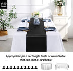 SiinvdaBZX 24 Pcs Black Satin Table Runner 12 x 108 inches Long - Image 3