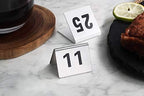New Star Foodservice 27617 Stainless Steel Tent Style Table Number Card, 1-25, 1.5" x 2" Inch - Image 4