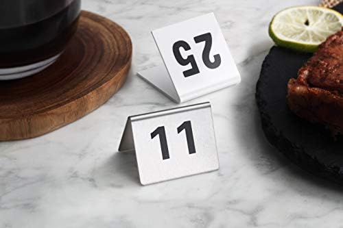 New Star Foodservice 27617 Stainless Steel Tent Style Table Number Card, 1-25, 1.5" x 2" Inch - Image 4