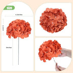 AVIVIHO 65pcs Fake Flowers Burnt Orange Hydrangea Artificial Flowers Bulk (Not Squished, No Steaming Need) Silk Flowers with Stems for Wedding Decor,Home,Baby Shower,Table Centerpieces Decoration - Image 4