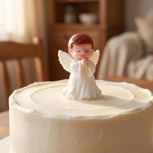 Ciieeo 12-Pack Praying Angel Miniature Figurines - Lightweight Vinyl Cake Toppers for Baptism, Baby Shower & Birthday Party | 2" Tiny White Guardian Angel Sculptures for Cupcake Decoration & Flowerpot - Image 4