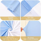 White and Blue Arch Backdrop Cover 7.2FT 6.6FT 6FT Arch Covers Stretchy Backdrop Set of 3, Wedding Arch Cover Spandex Fitted Double-Color Fabric Arch Covers for Party Baby Shower Birthday Decoration - Image 6