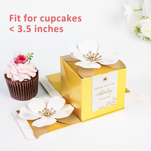FEIYI 20 PCS Favor Boxes, Gold, 3.55x3.55x3.55 - Image 4