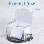 4 Pcs Donation Box, Clear Acrylic Raffle Ticket Boxes with Slot Tip Box with Lock and Sign Holder Suggestion Ballot Boxes for Fundraising Donation Voting Raffle Secure Storage, 6.1'' x 4.3'' x 3.8'' - Image 3