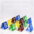 Acrylic Table Numbers, Tent Style Table Signs, Set of 6 Colorful Panel Desk Signs, Best for Rustic Receptions, Banquets Cafés Restaurants Hotel(Red 19 24) - Image 3