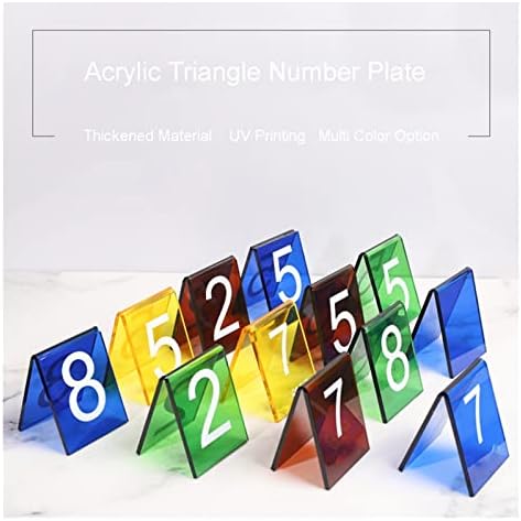 Acrylic Table Numbers, Tent Style Table Signs, Set of 6 Colorful Panel Desk Signs, Best for Rustic Receptions, Banquets Cafés Restaurants Hotel(Yellow 13 18) - Image 2
