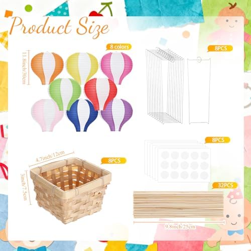 Meooeck 8 Sets Colorful Hot Air Balloon Table Centerpieces Decor - Image 2