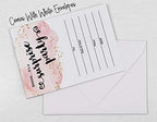 Pack of 30 Surprise Party Birthday Invitations with Envelopes, Blush Watercolor, Retirement Party, Bridal Shower, Baby Shower Fill in Style Invites - Image 6