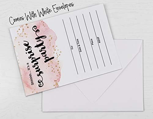 Pack of 30 Surprise Party Birthday Invitations with Envelopes, Blush Watercolor, Retirement Party, Bridal Shower, Baby Shower Fill in Style Invites - Image 6