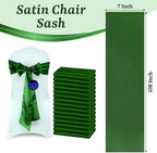 MDS® Pack of 75 Satin Chair Sashes for Wedding & Events – Green - Image 3