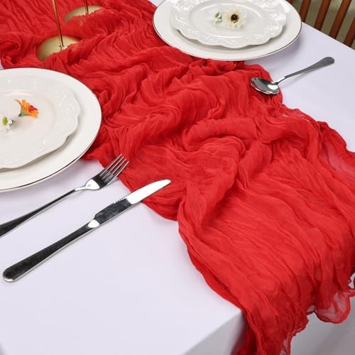 12 Pack Red Cheesecloth Table Runner 10Ft 23 x 120 Inch - Image 6