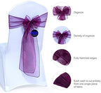 MDS Pack of 100 Organza Chair Sashes for Wedding & Event Décor – Wine - Image 3