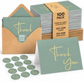 VNS Creations Thank You Cards With Envelopes - 100 Pack 4 x 6 - Green by VNSCreations