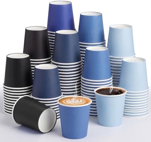 Roshtia 500 Pack 4 oz Paper Espresso Cups Elegant Dusty Blue Design, Small Disposable Cups for Espresso, Hot Tea, Baby Showers, Weddings, Parties, Picnics, Homes, Offices & Events by Roshtia