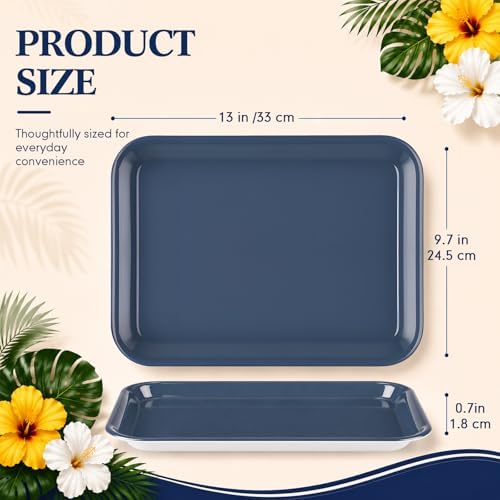 4 Pieces Blue Baby Shower Serving Trays Melamine Platters - Image 2