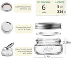 Mason Jars, 8 OZ, 12 Pack with Lids and Bands, Glass Canning Jars for Canning, Pickling, Preserving, Jam, Honey, Wedding Favors, Shower Favors (12 Pack) (Combo) - Image 3