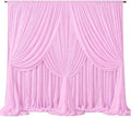 30ft x 10ft Pink Backdrop Curtains, Wrinkle-Free Sheer Chiffon Fabric Photo Backdrop Drapes for Wedding Arch Party Ceremony Stage Photography Decorations by WishCare