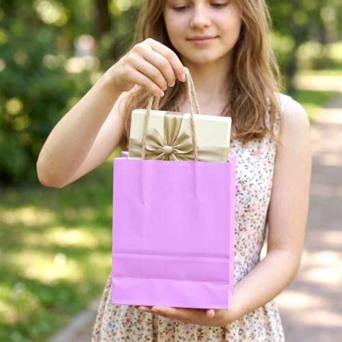 100Pcs Small Paper Gift Bags with Handles 6.3"x3.15"x8.66" Colorful Paper Party Favor Bags with Handles Paper-Gift-Bags Bulk for Birthday Baby Shower Crafts Wedding Party Supplies (10 Colors) - Image 4