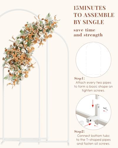 Wedding Arch, Metal Arch Backdrop Stand, White, 6FT, 5FT, 4FT - Image 5
