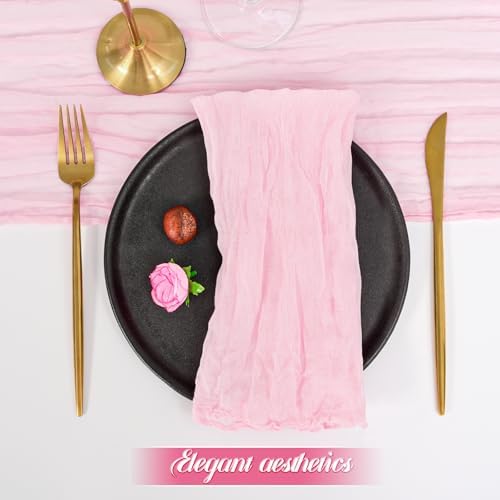fani 100 Pack Gauze Cheesecloth Napkins, 20 x 20 in, Light Pink - Image 4