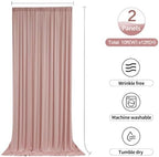 10ftx12ft Dusty Pink Backdrop Curtains for Parties, Wrinkle Free Polyester Dusty Pink Photo Backdrop Drapes 2 Panels 12 ft Long Back Drop Cloth for Wedding Birthday Photography Background Party - Image 6