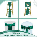 MDS® Pack of 200 Satin Chair Sashes for Wedding & Events – Emerald Green - Image 4