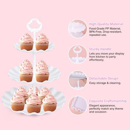 VISCOO 36 Pack Cupcake Stand, Dessert Table Display Set,Tiered Tray Stand - Image 4