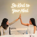 Be Kind to Your Mind Neon Sign Dimmable Led Neon Lights for Wall Decor USB Encouragement Word Neon Light Up Signs for Bedroom Home Bar Office Study Room Wedding Birthday Party Teens Girls Gifts - Image 5