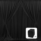 MEETSKY 6 Panels Black Backdrop Curtain for Party Wedding Ceremony 30ftx 10ft Photo Curtains Backdrop Drapes Fabric Backdrop Curtain Rod Pocket Decoration Birthday Party for Boys Men, 5ft x 10ft x 6P - Image 3